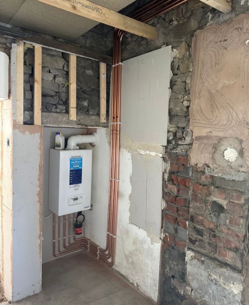 A new boiler and fresh copper pipework installed by Flow Heat